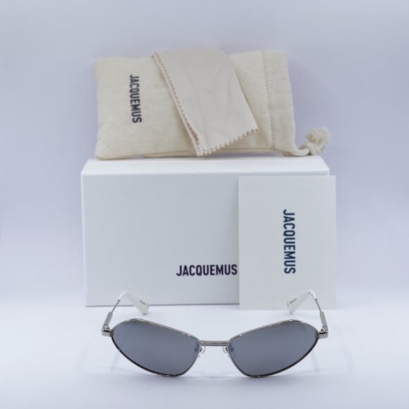 Jacquemus BAMBINO METAL JAC/68 C3 Cat Eye Sunglasses - Silver/Grey - Picture 4 of 12